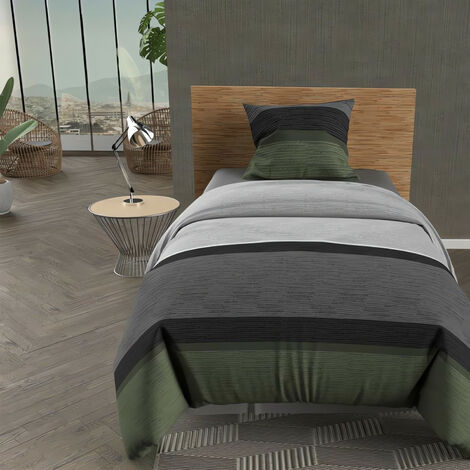 Parure de lit Stripe vert 140x200 cm