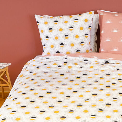 Parure de lit TERRAMEA pur coton Taie 63x63 cm 140x200 cm