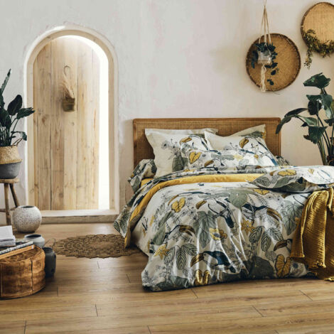 Parure de lit Toco vert 260x240 cm - Tradilinge