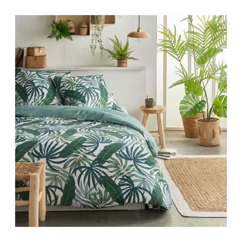 Parure de lit Today Crazy - Imprimé Jungle - 2 personnes - 220 x 240 cm - Vert