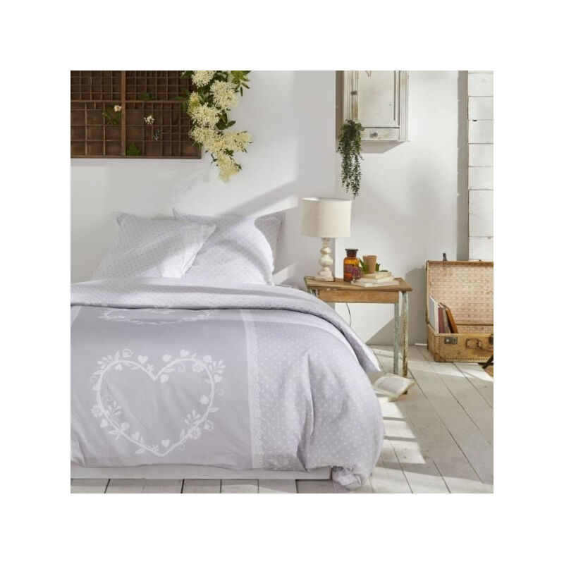 Parure de lit Today housse de couette 220x240 + 2 taies d oreiller 65X65 - 100% coton 57 fils - Constance