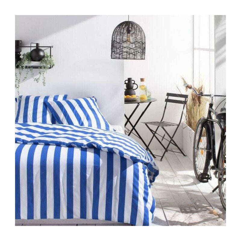 Parure de lit Today Summer Stripes - 240x220 cm - 2 personnes - coton imprimé rayé