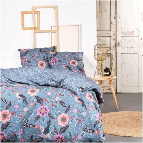 Parure de lit - TODAY Sunshine - 240x220 cm - 2 personnes - coton imprimé floral