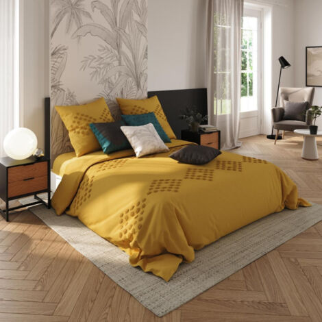Parure de Lit Tuftée "Maria" 260x240cm Ocre