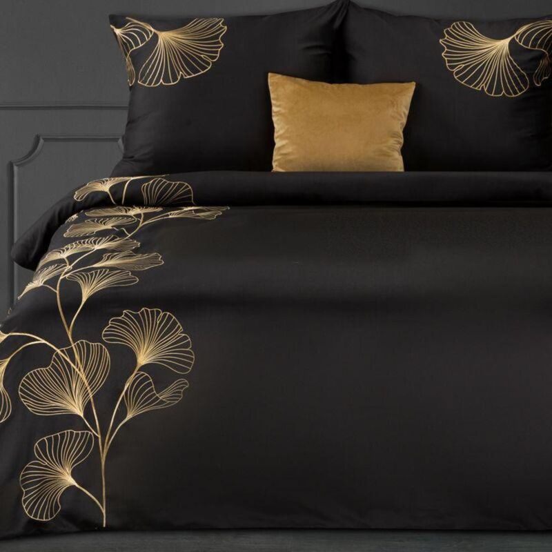 Parure De Literie Broderie2 160 X 200 Cm Noir