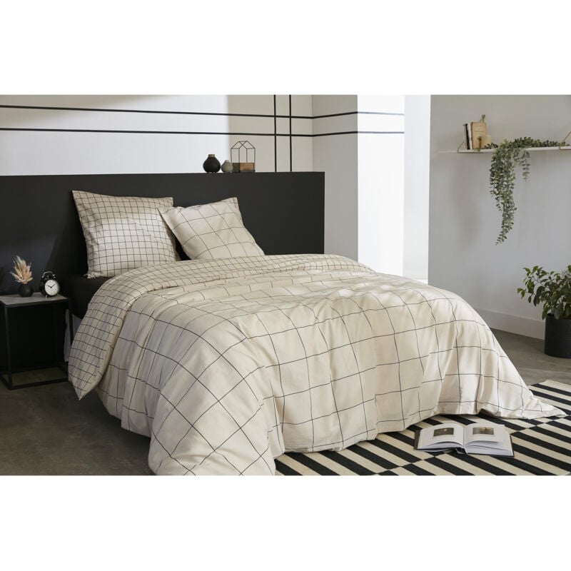 L'effet Papillon - Parure Housse de Couette 240 x 220 cm + 2 Taies d'Oreiller - Coton 57 Fils - Carrie Pampa