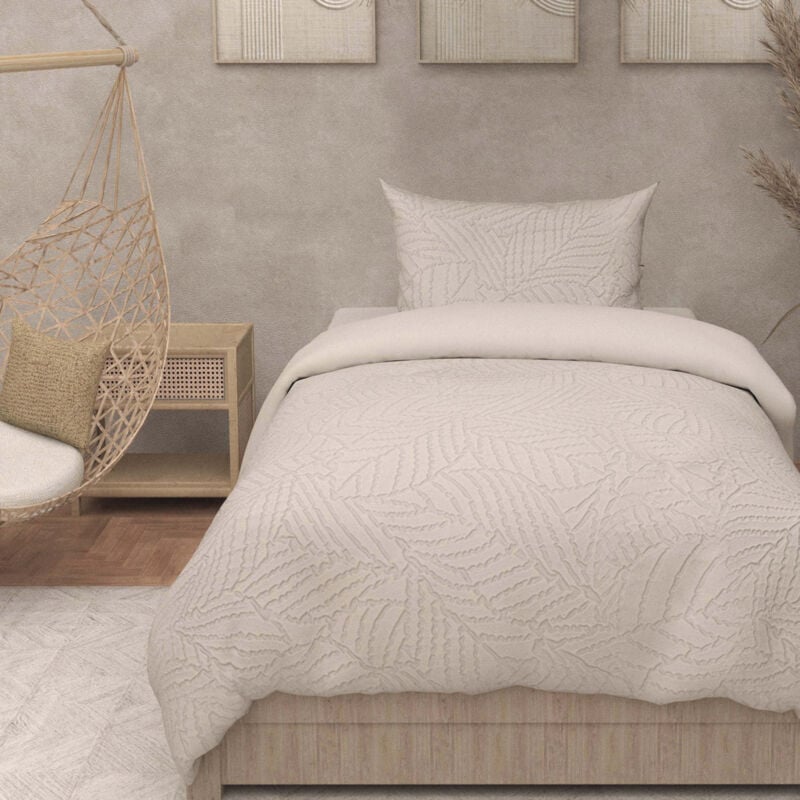 Soleil D Ocre - Parure housse de couette 3D microfibre 140x200 cm maya lin, par Soleil d'Ocre