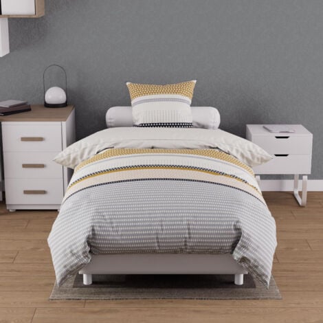 Parure de lit personnes en coton 57 fils imprimé multico 240x220cm