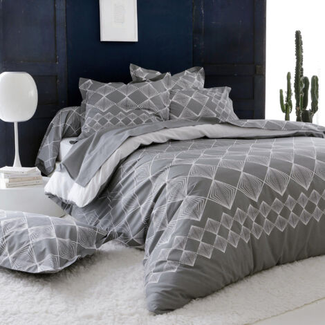 Parure Housse de Couette FOREVER GRIS Gris clair 140x200 cm