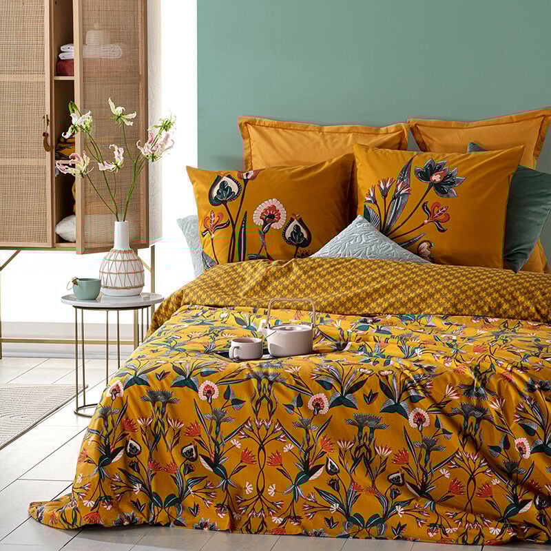 Parure de lit Leona moutarde 240x220 Atmosphera
