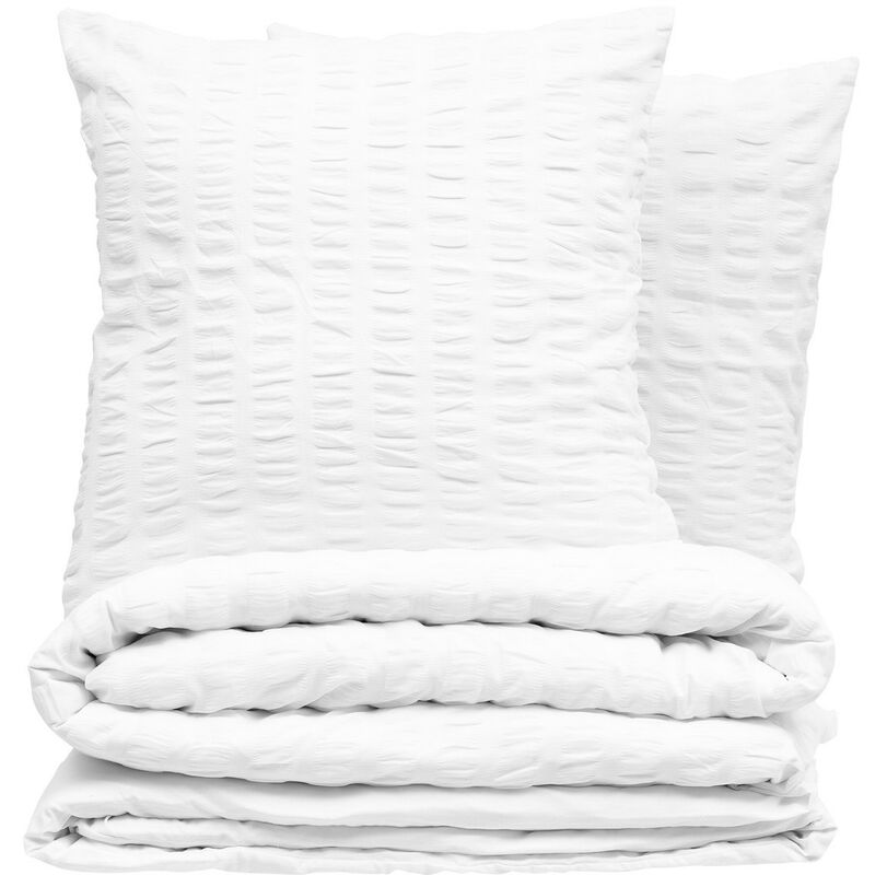 Atmosphera - Parure de lit Irhia 260x240cm blanc créateur d'intérieur