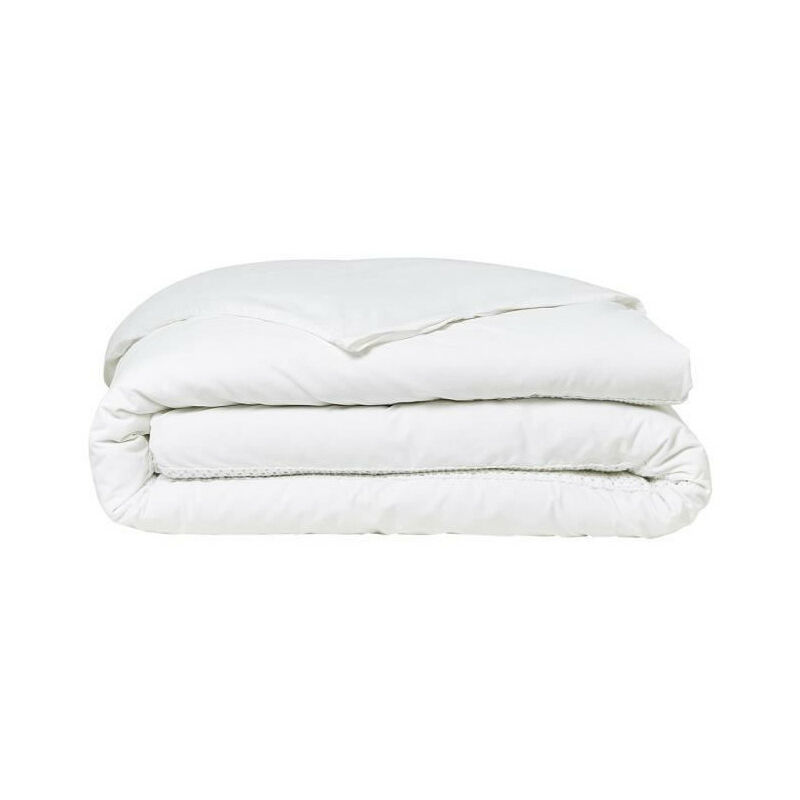 Parrure de lit Today Prestige - 220 x 240 cm - 2 personnes - 100% Percale finition macramé - Craie