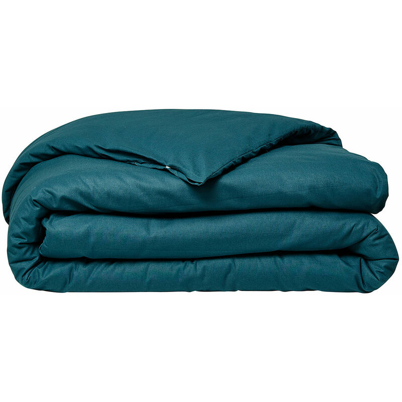 Today - Housse de couette 100% coton bio 260x240 cm organic coloris Paon
