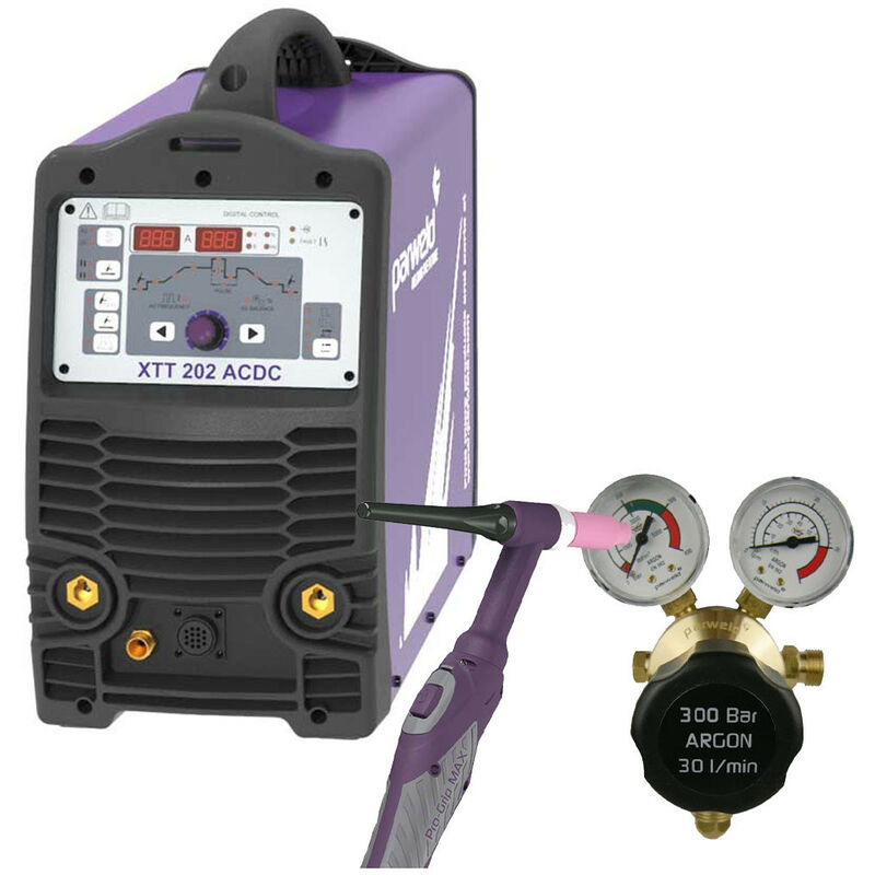 Parweld XTT202P 200 Amp AC/DC Pulsed TIG Inverter With Torch & Regulator