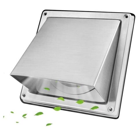 Paryou – Grille de ventilation 100mm en acier inoxydable 304 – Clapet anti-retour – Empêche l'entrée d'insectes et d'oiseaux – Installation facile