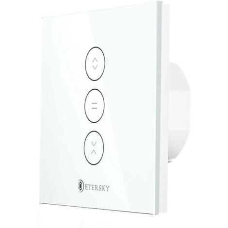 Paryou Interrupteur à rideau connecté Wi-Fi 2.4 GHz Contrôle tactile Compatible Alexa et Google Home Timer intégré ABS retardateur de flamme
