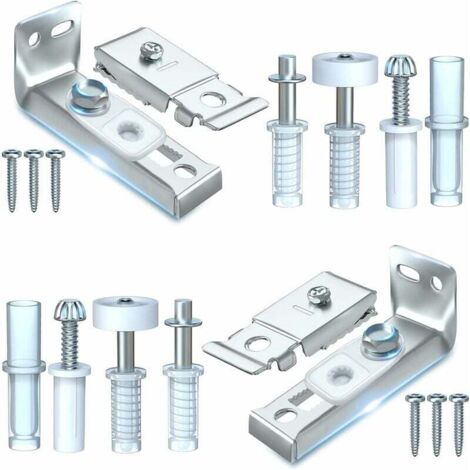 Paryou – Kit de réparation pour porte pliante – Lot de 2 pièces – Supports en acier – Pivots et roues de guidage 3/8' – Capacité jusqu'à 50 livres
