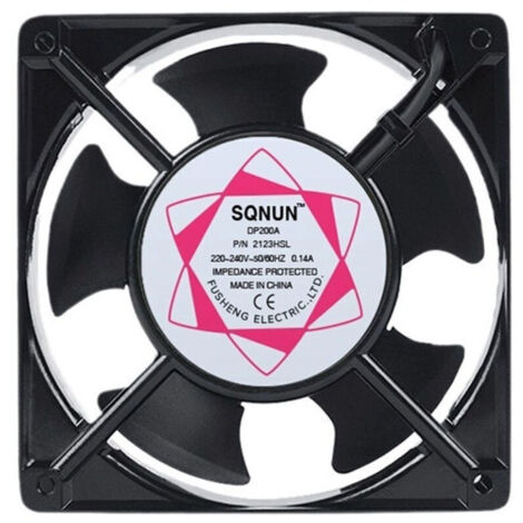 Paryou Ventilateur axial haute température 120 x 120 x 38 mm Pales en métal silencieuses Optimise circulation air chaud Compatible poêles et chaudières