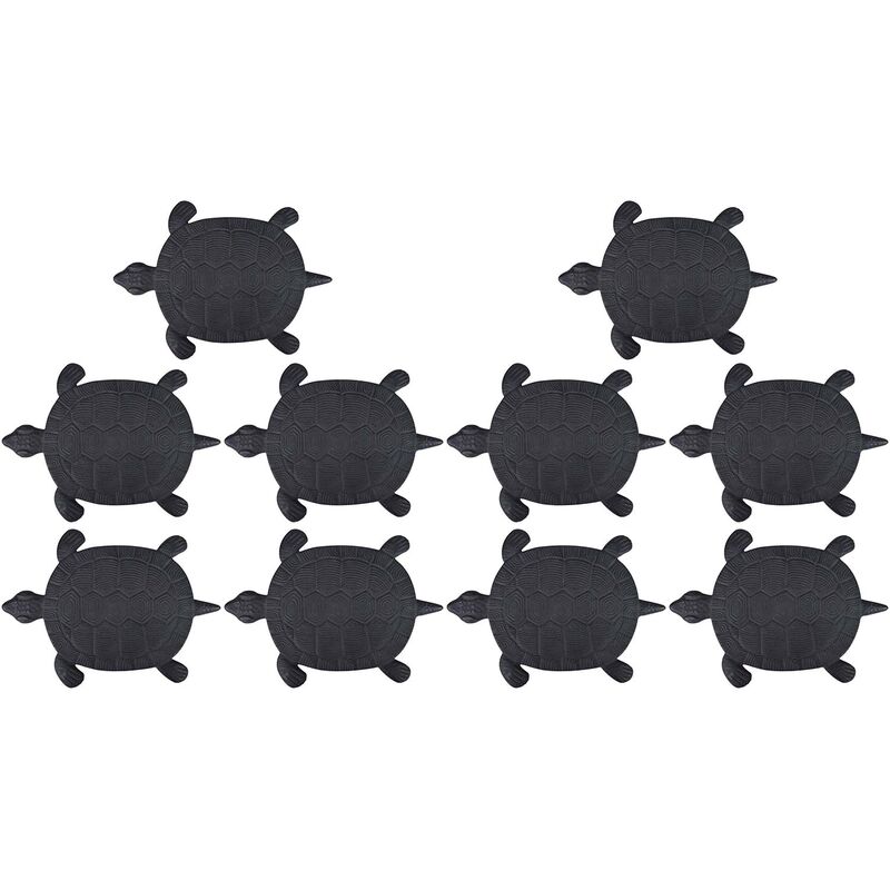 Esschert Design - Pas japonais motif tortue Lot de 10 - Noir