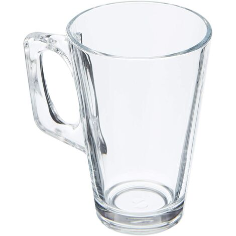 Pasabahce, 2-er Set Vela Style 55201 Tee oder Kaffee Glastasse mit Henkel, ca. 250 ml Fassungsvermögen