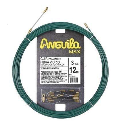 Pasacables ANGUILA MAX 3mm fibra de vidrio / nylon 12m verde