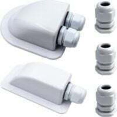 Pasacables de techo impermeable 2/1, apto para todo tipo de techos (2 piezas, blanco)