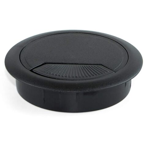Pasacables redondo YMYNY de 60 mm de diámetro para mesa de escritorio, de plástico, color negro, paquete de 20