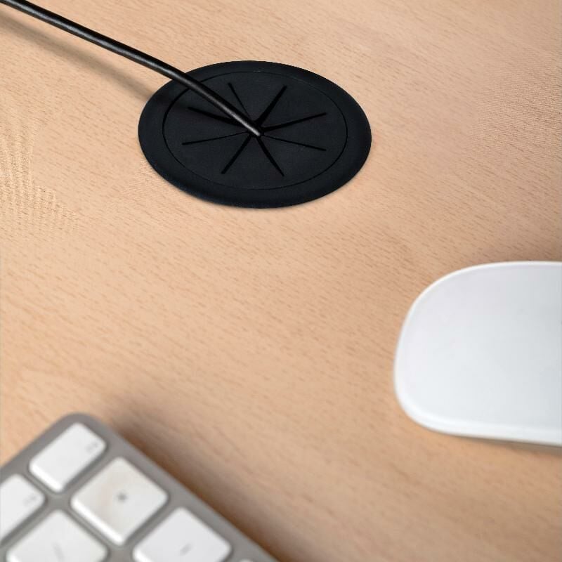 

Pasacables Roundot para mesa, Plástico, Negro, 10 ud