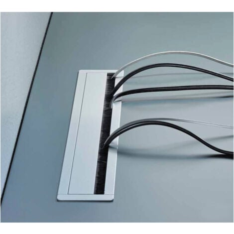 Pasacables de suelo para protección de cables eléctricos de 2 vías 98x44cm  negro - Cablematic