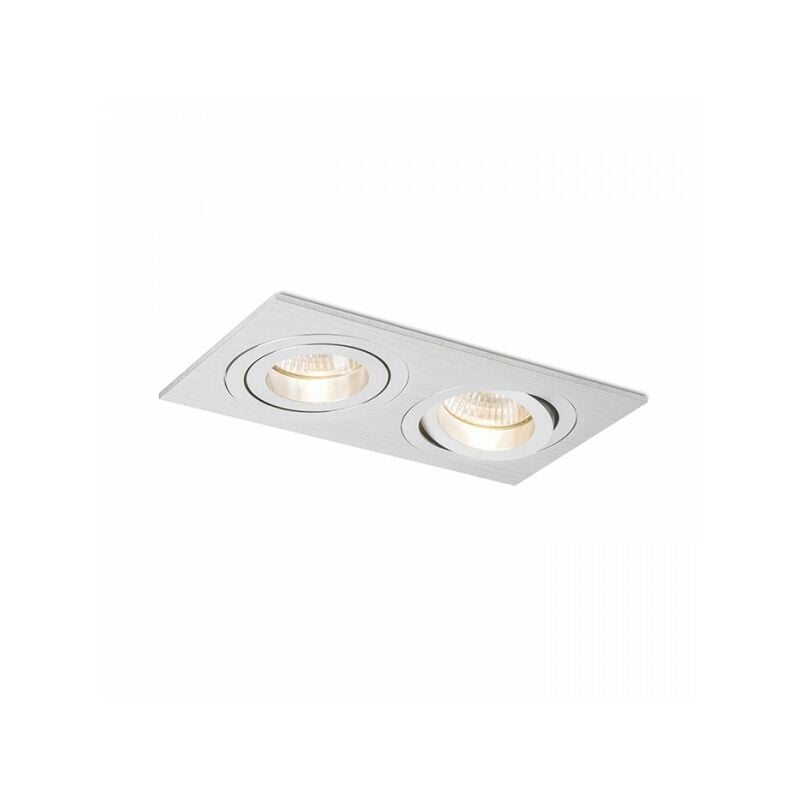 Pasadena GU10 sq ii spot encastré aluminium brossé 230V GU10 2x50W