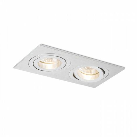 PASADENA GU10 SQ II spot encastré aluminium brossé 230V GU10 2x50W
