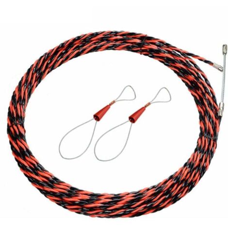 Pasador tirador de cables para electricistas, 50 m, diámetro de 5 mm Pasador tirador de cables para electricistas, soporte retráctil para tirar y extender Pasador tirador de cables en espiral de acero