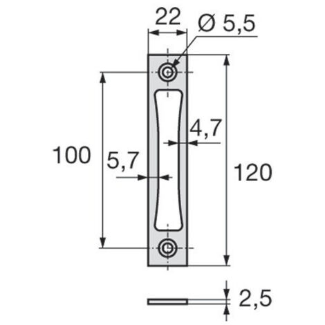 PASADORES IZQUIERDOS ARRIBA Y ABAJO PARA CERRADURAS EMPOTRADAS WID.22 EP25 - STREMLER - 2840.00.0L22 STREMLER ASSA ABLOY