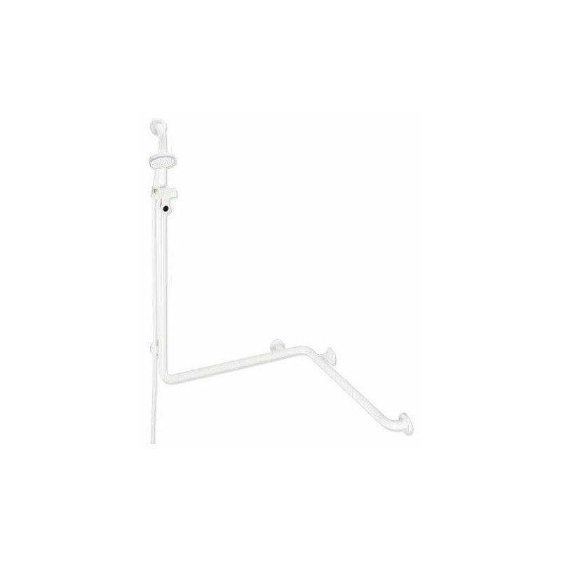 

Hewi - Pasamanos para ducha y bañera con barra de ducha, manguera de 1600 mm de longitud, blanco puro