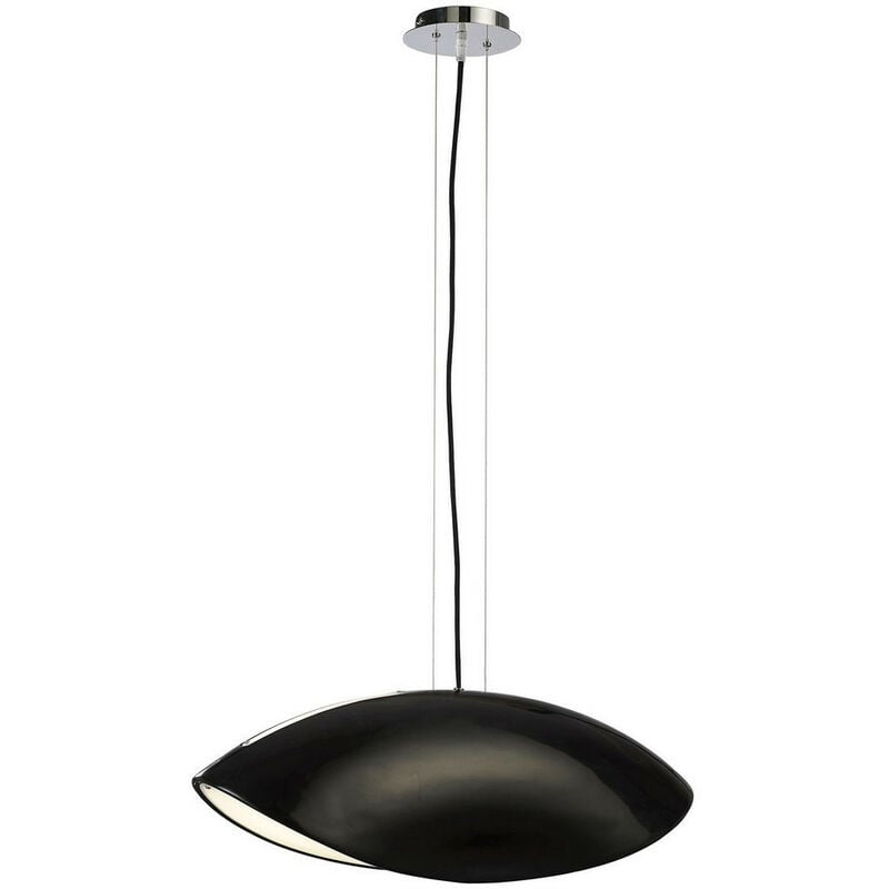 Inspired Clearance - Pasion Rectangular Pendant 4 Light E27, Gloss Black/White Acrylic/Polished Chrome, cfl Lamps included