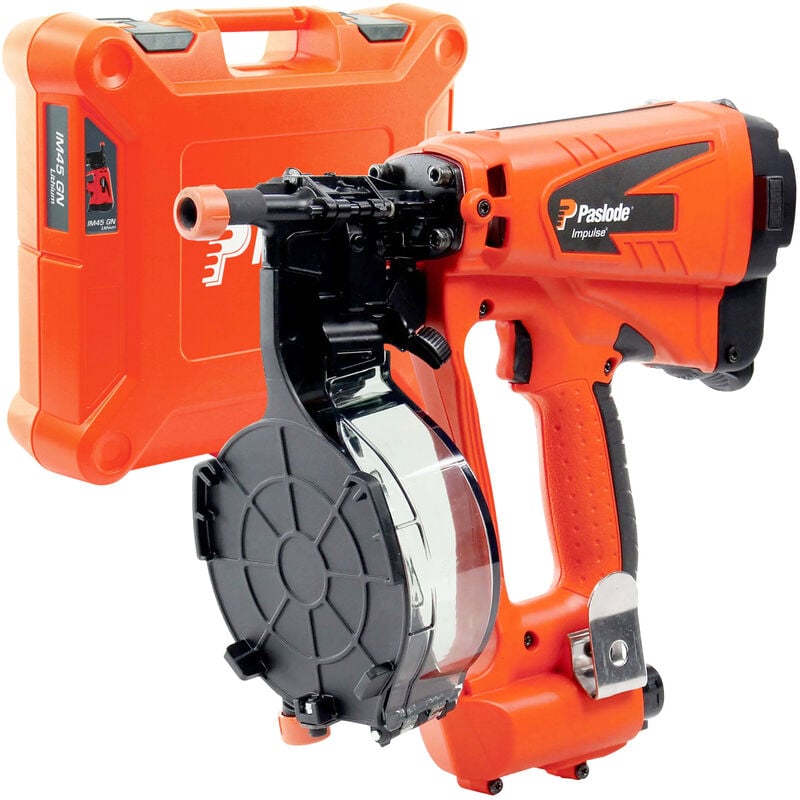 IM45 gn Multi Purpose Plastic Coil Second Fix Nailer with 1 x 2.1Ah Battery & Charger 018608 - Paslode