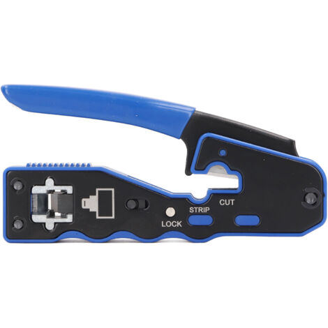 Pass Through Crimping Tool 8P8C Network Registered Jack Crimper Wire Stripper for CAT5 CAT5E CAT6