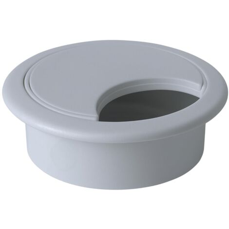 Passa-Câble Pour Bureau Rond Ø80 mm, Idéal Pour Tables, Bureaux, Bureau Et Maison Couleur Gris