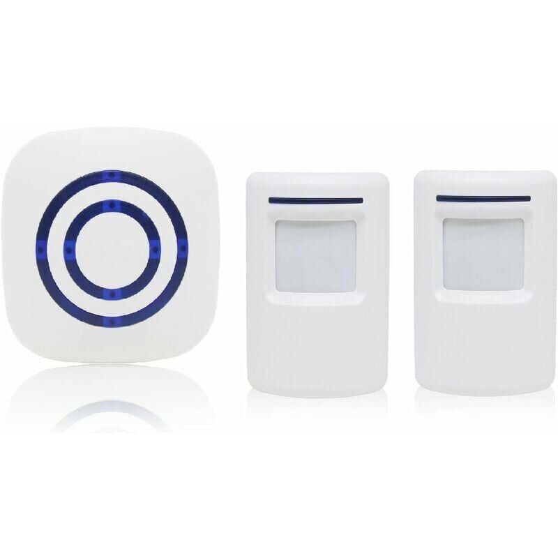 GABRIELLE passage alarm/shop bell, wireless system with motion/access detector, 38 ring tones, up to 100 m range, white