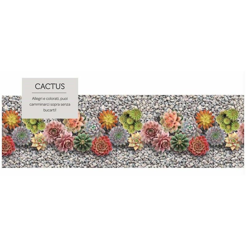 Image of Passatoia antiscivolo sprinty tappeto cucina gomma varie fantasie stampa digital lunghezza: 1 metro fantasia: sprinty cactus