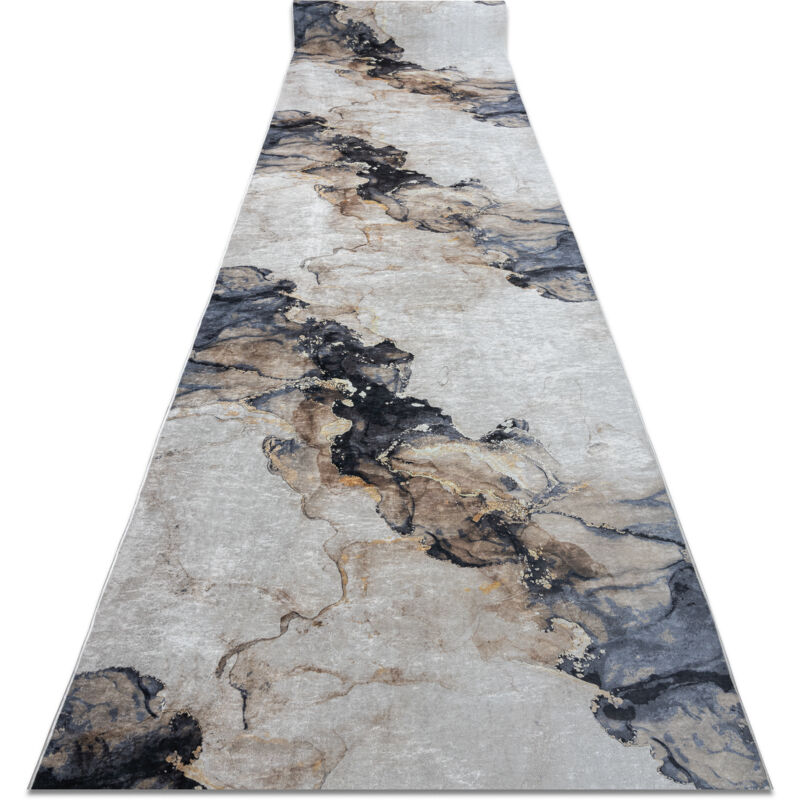 Passatoia Gommata Lotus Shadows 37550 Astrazione Beige Grigio Lavab...