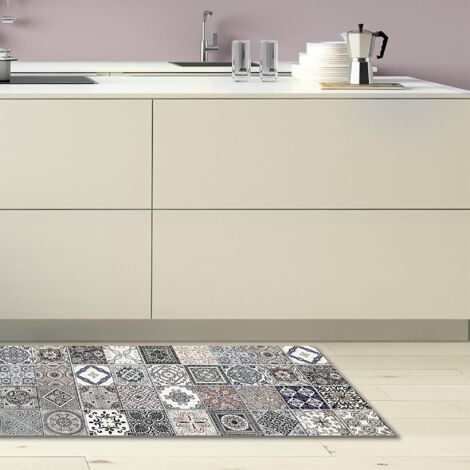 passatoia in vinile "runner" fantasia "azulejos vintage", 120x50 cm