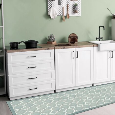 passatoia in vinile "runner" fantasia "old style green", 180x50 cm