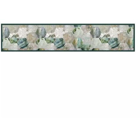passatoia in vinile "runner" fantasia "tropical composition", 240x50 cm