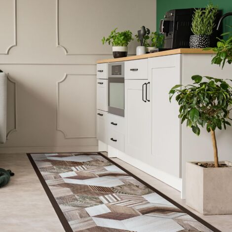 passatoia in vinile "runner" fantasia "tropical hexagons", 180x50 cm