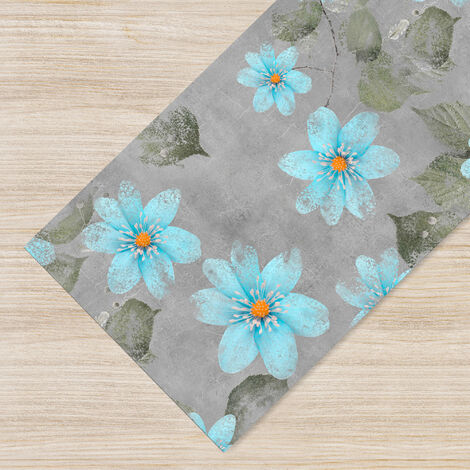 Passatoia Multiuso Lavabile in Lavatrice diverse fantasie Fiorellini Azzurri - 50x100 cm