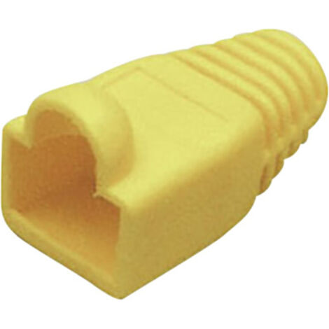 Passe-câble anti-pliage pour RJ45 mâle TRU COMPONENTS 1582531 RJ45 Protection anti-pliure jaune 1 pc