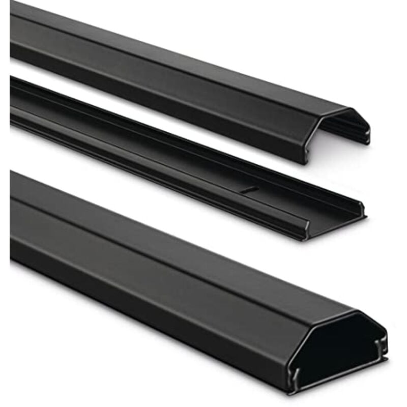 Hama - Alu Passe-câbles Angulaire 110/3,3/1,7 Cm Noir