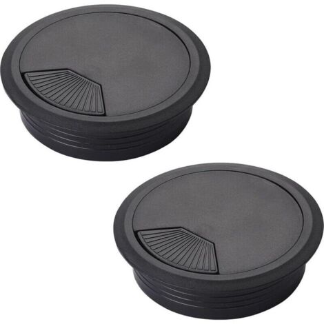 Passe Câble en Plastique, 2 Pièces Couvercle Cache Trou de Filetage de Câble Oeillets de Trou de Câble Passe Cable Bureau Pour les Meubles de Bureau Table Bureau