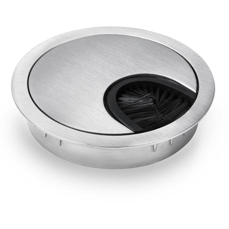 Passe-câble lot de 2 60 mm métal joint brosse